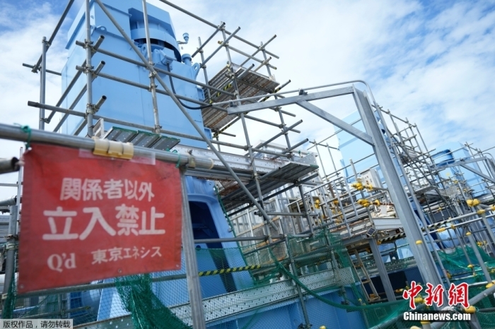 資料圖：福島第一核電站內(nèi)的海水輸送泵。圖片來(lái)源：美聯(lián)社