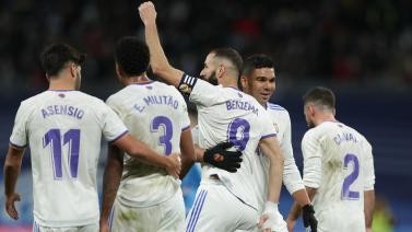 西甲-本泽马克罗斯破门 皇马主场2-1胜继续领跑