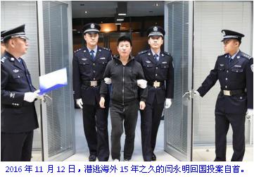 閆永明回國自首