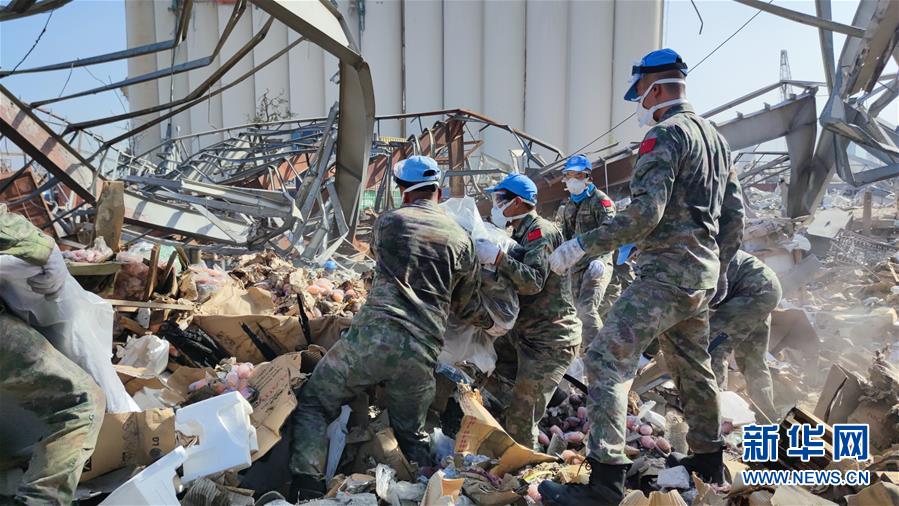 (國際)(2)中國維和官兵全面展開貝魯特災(zāi)后重建援助工作