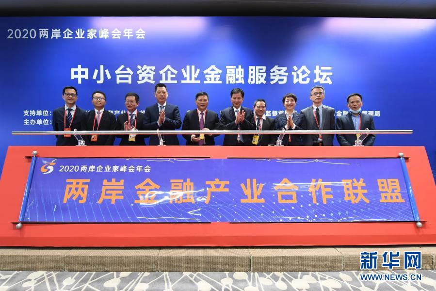12月8日拍攝的兩岸金融機(jī)構(gòu)發(fā)起的“兩岸金融產(chǎn)業(yè)合作聯(lián)盟”成立儀式現(xiàn)場(chǎng)。新華社記者 林善傳 攝