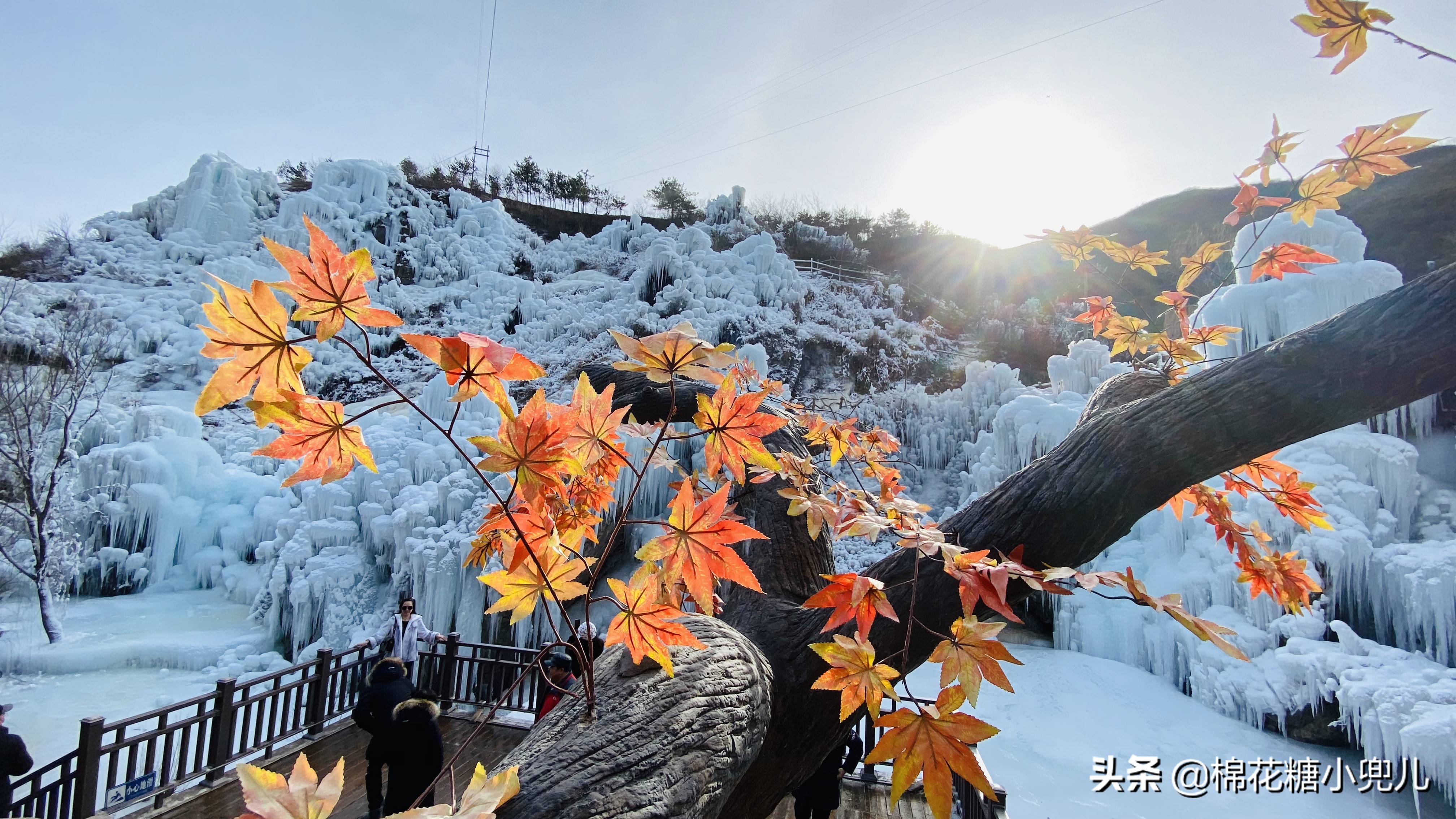 北京郊區(qū)冬季旅行必去的冰瀑布群，距離近無需徒步1小時就能到達
