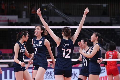 中國(guó)女排在比賽中
